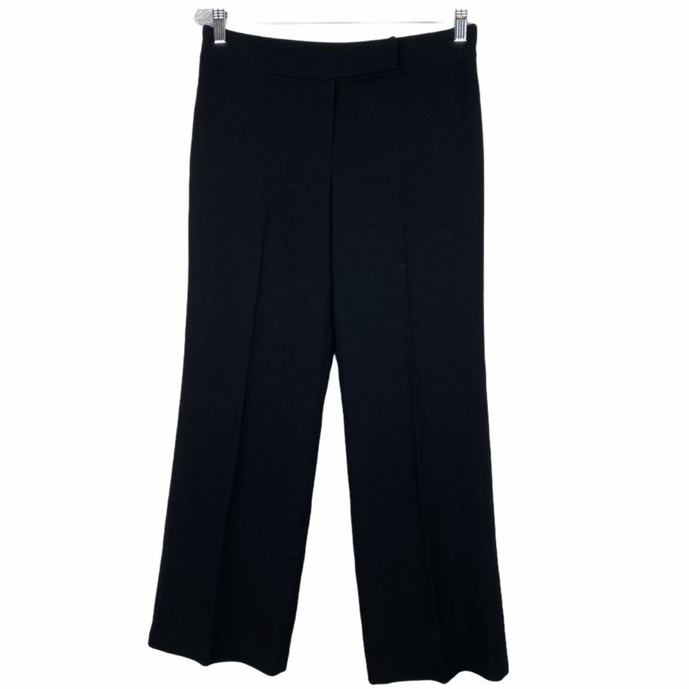 Escada Wool Wide Pants Black High Rise Size 8